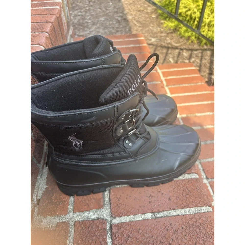 Polo Ralph Lauren Boots Mens Size 13D Black Crestwick Snow Duck Winter Insulated